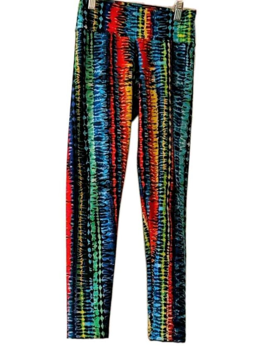 Liquido Activewear Yoga Leggings - Vibrant Tropical Feather Print Women Size P/S